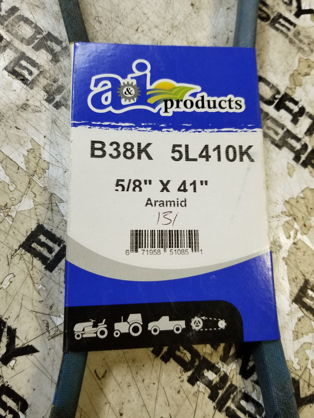 LOT OF 2PC - B38K-5L410K B38K v belt is a 5/8'' wide X 41'