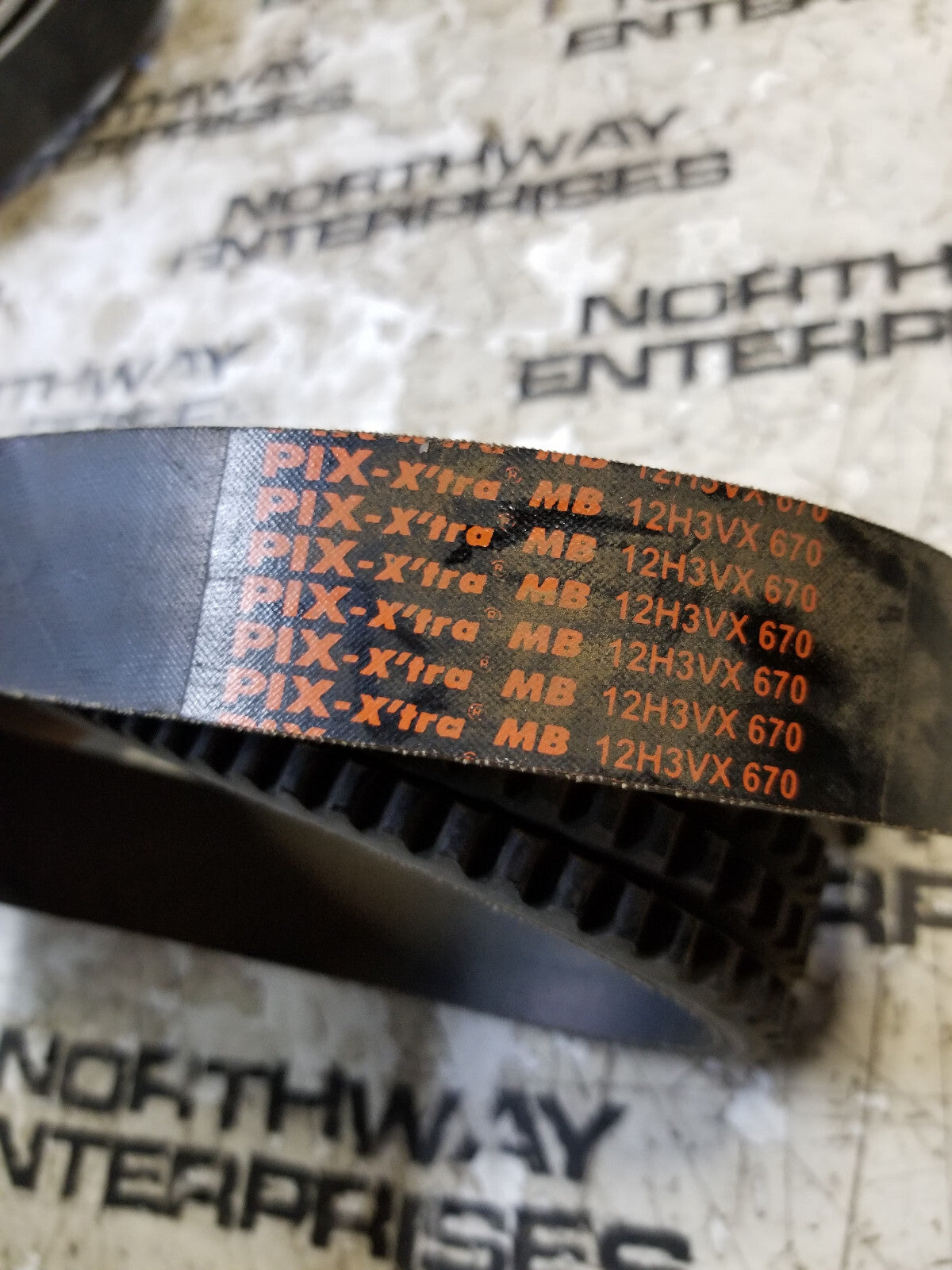 A-3VX670/03 12H3VX670 V- Belt, 3VX Cogged, 3/8 x 67in OC, 12 Band
