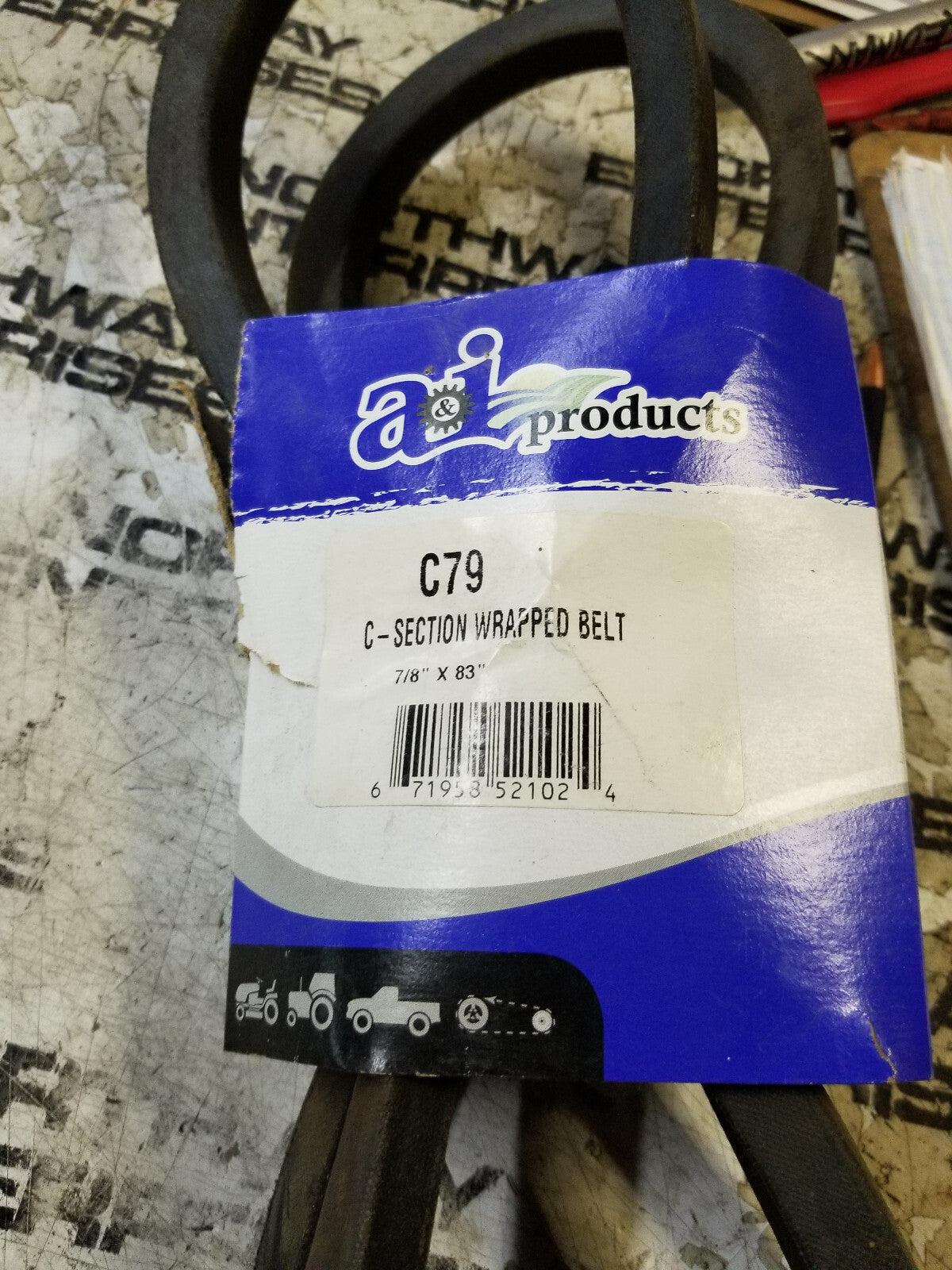 C79 C-SECTION WRAPPED BELT C79 V Belt - "C" Series Belt - 7/8'' X 83''