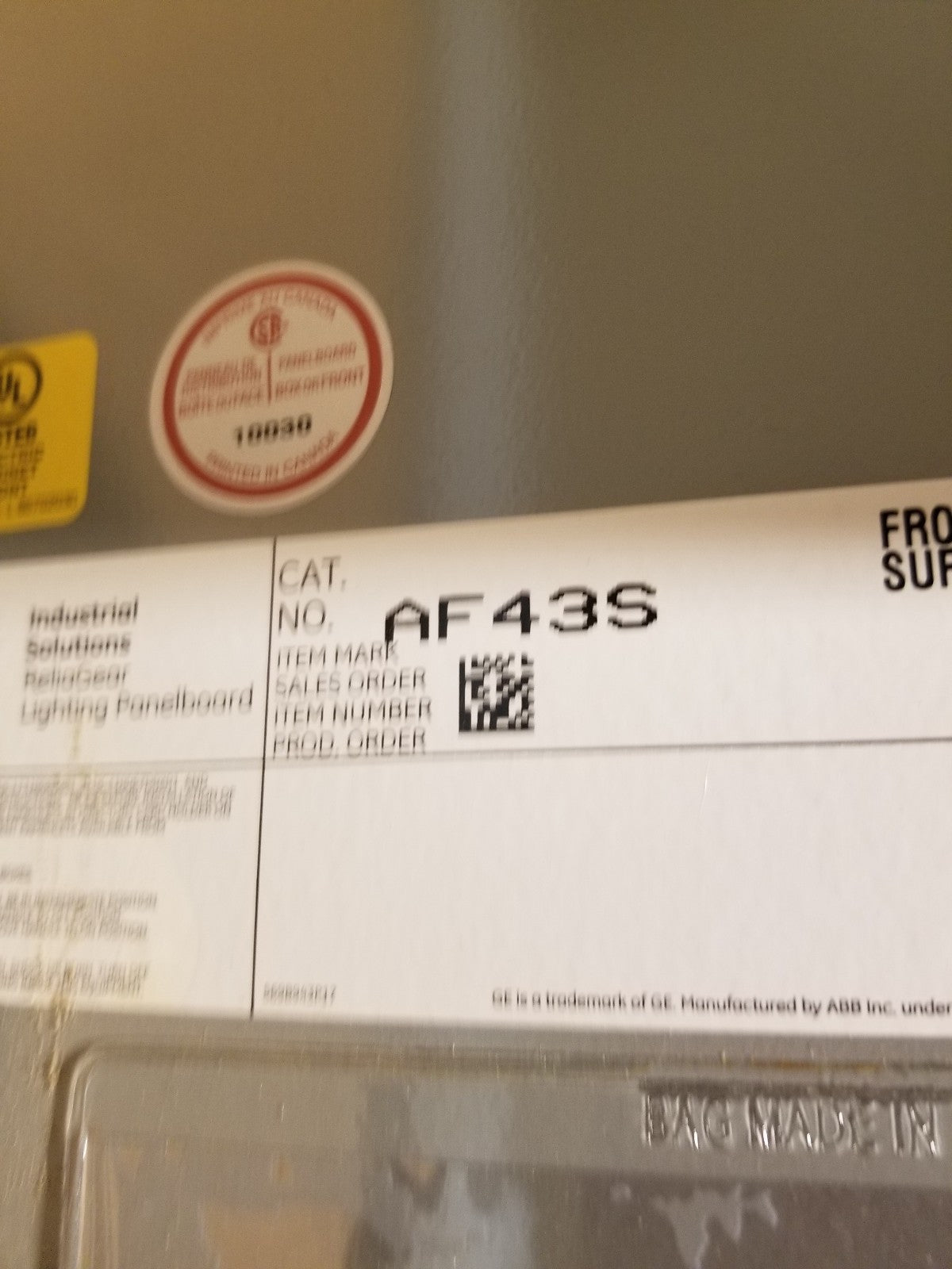 AF43S GE A-SERIES PANEL BOARD