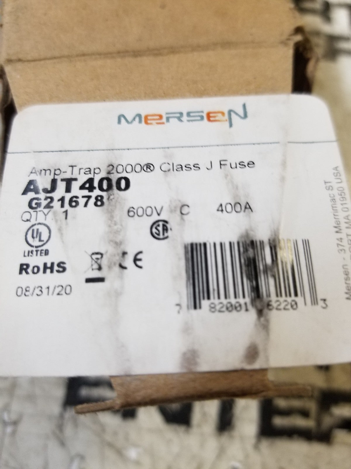 AJT400 TIME DELAY FUSE  MERSEN AMP-TRAP 2000 CLASS J FUSE