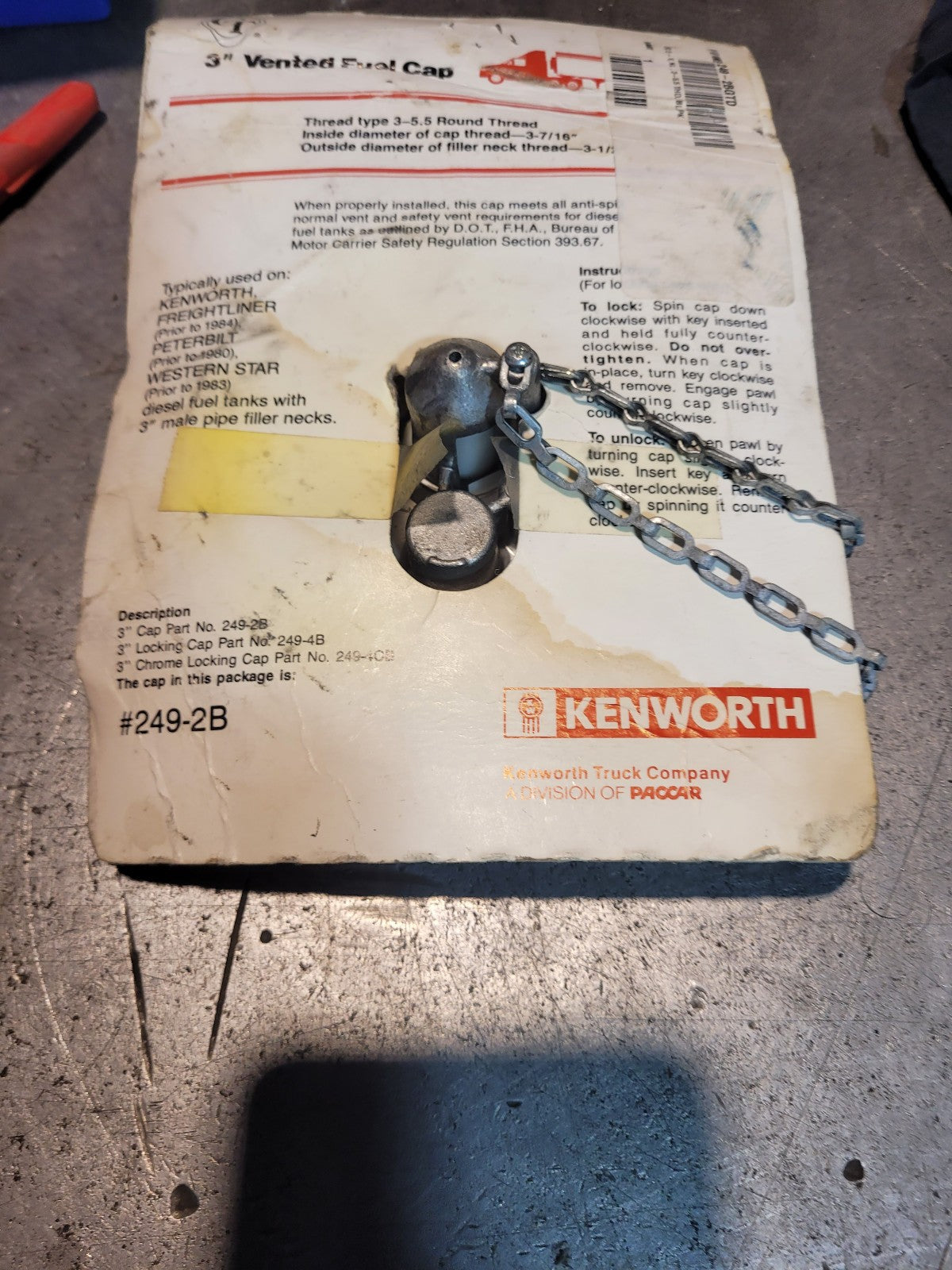 249-2B KENWORTH FUEL CAP