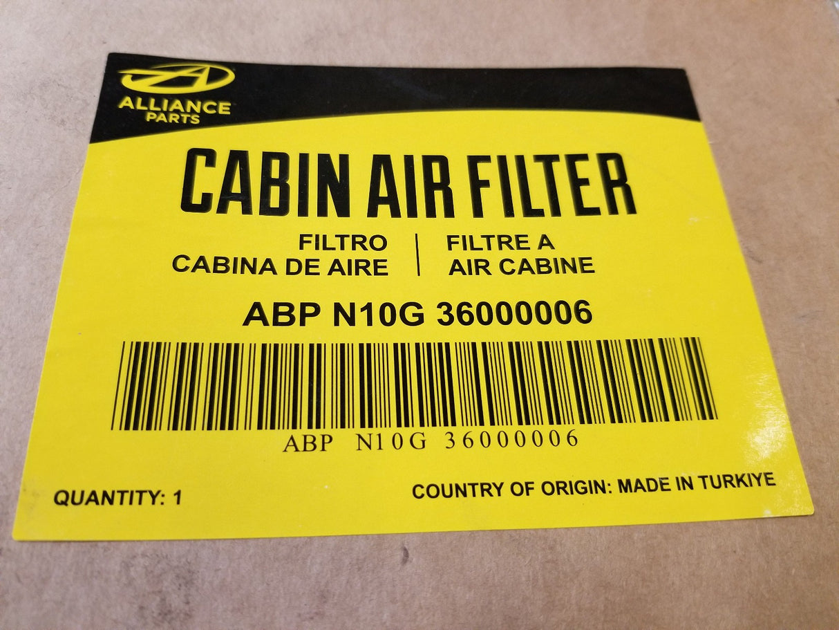36000006 ALLIANCE CABIN AIR FILTER