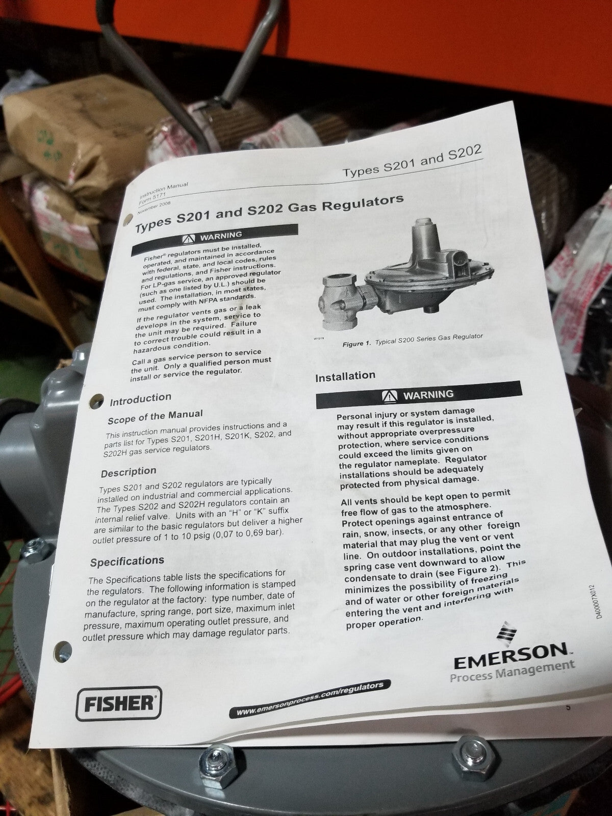 Fisher S202 PRESSURE REDUCING VALVE 3/4" PORT W/ MANUAL