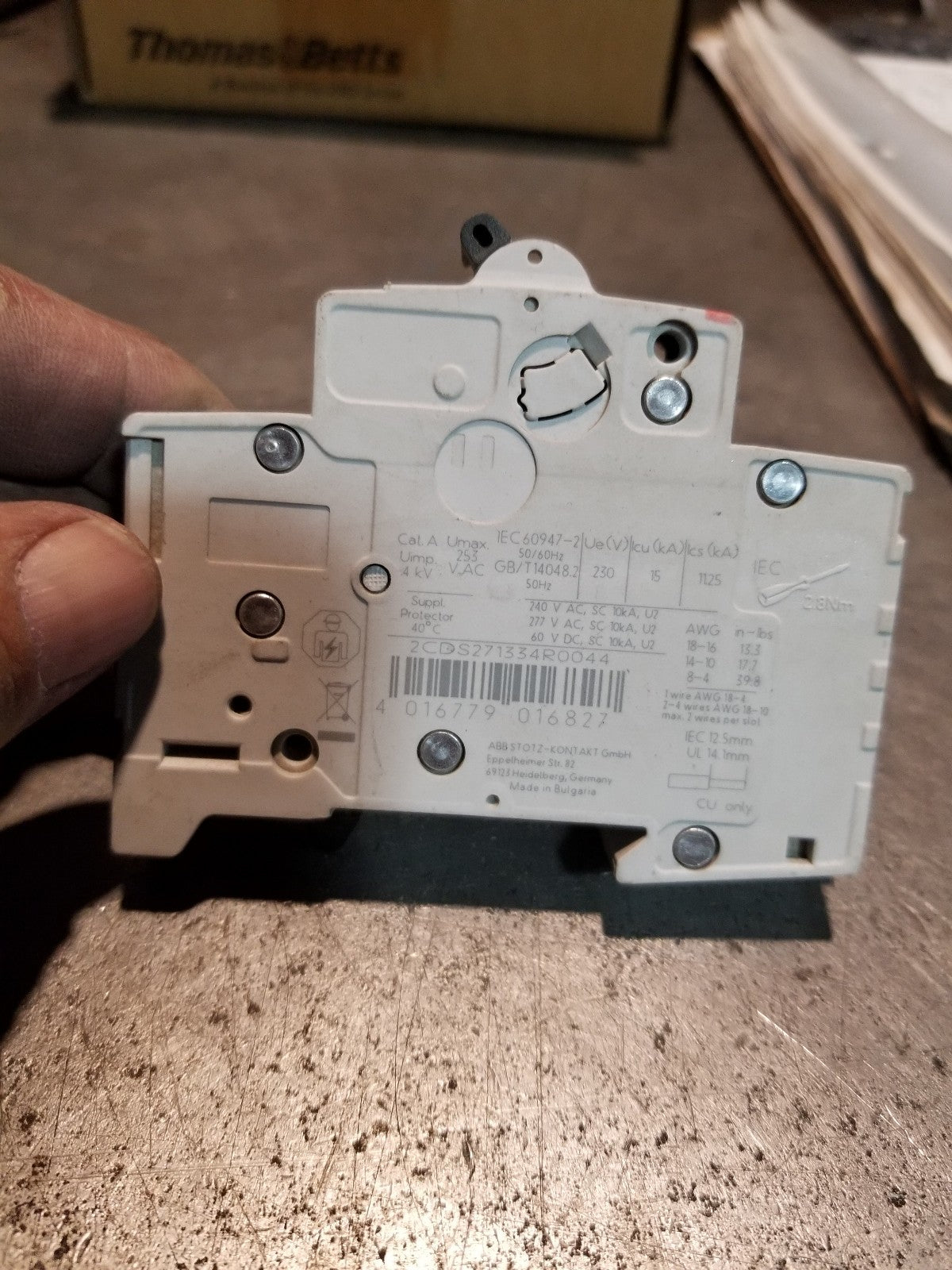 ABB s201-c4 Circuit Breaker, 230-400V, 1 Single Pole