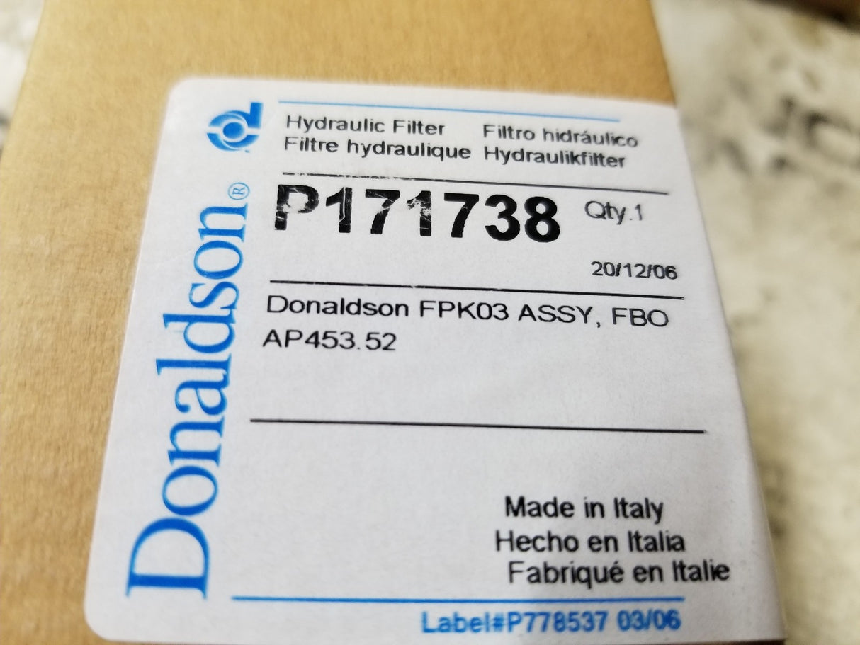 P171738 DONALDSON HYDRAULIC FILTER
