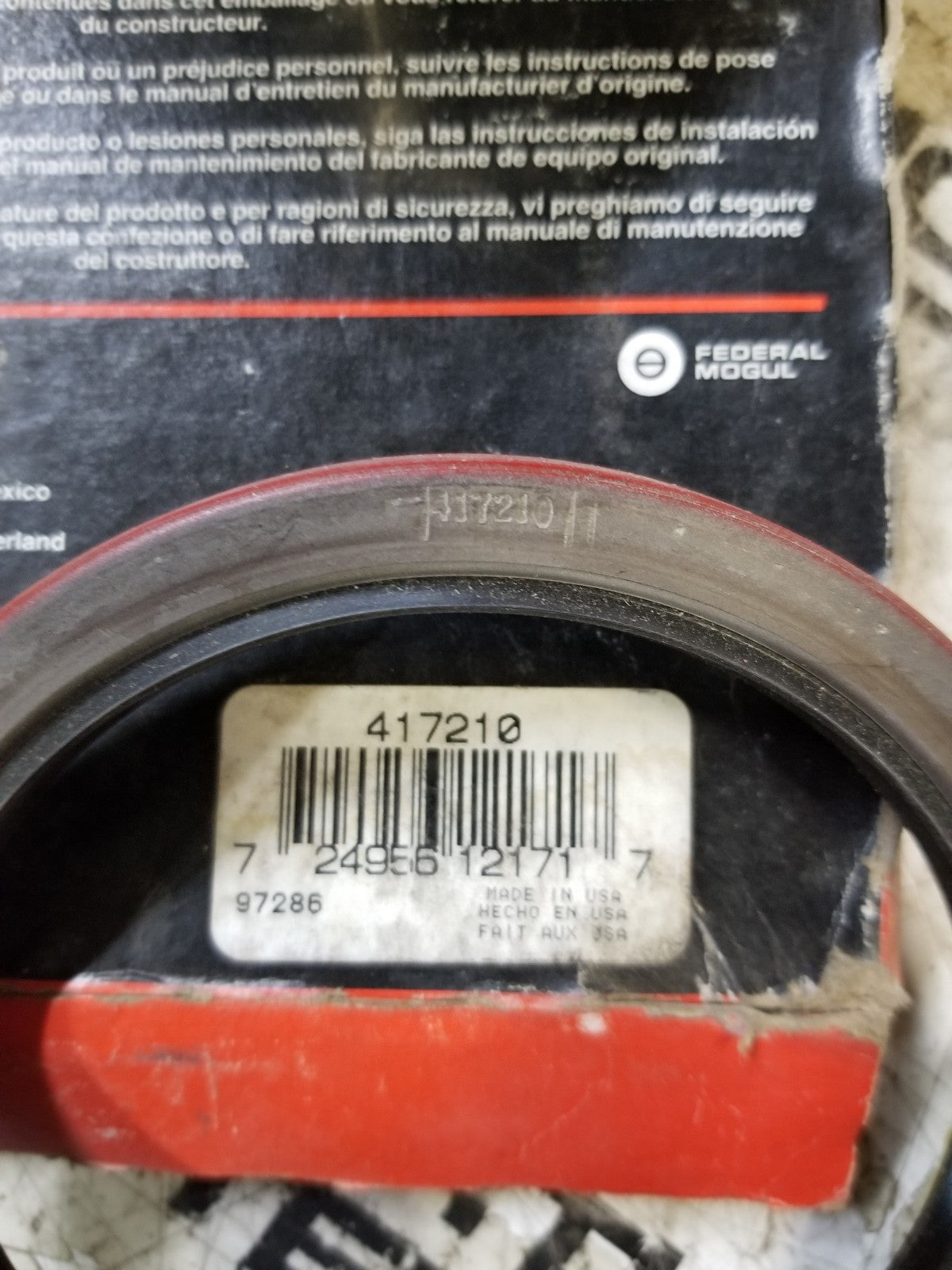 417210 FEDERAL MOGUL  3.875 in Shaft Dia., 4.756 in OD, 0.375 in Overall Width