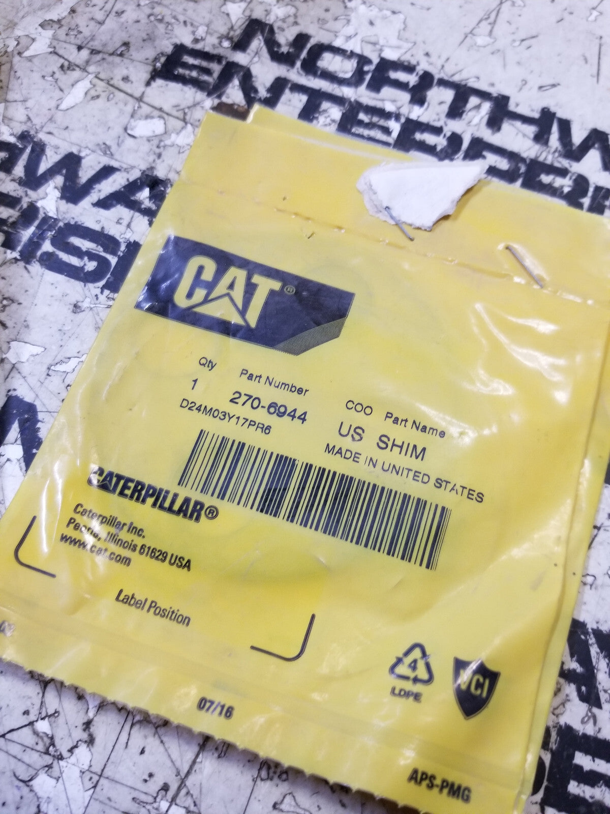 2PC - 270-6944 CAT 0.5MM THICK STEEL SPACER SHIM  2706944
