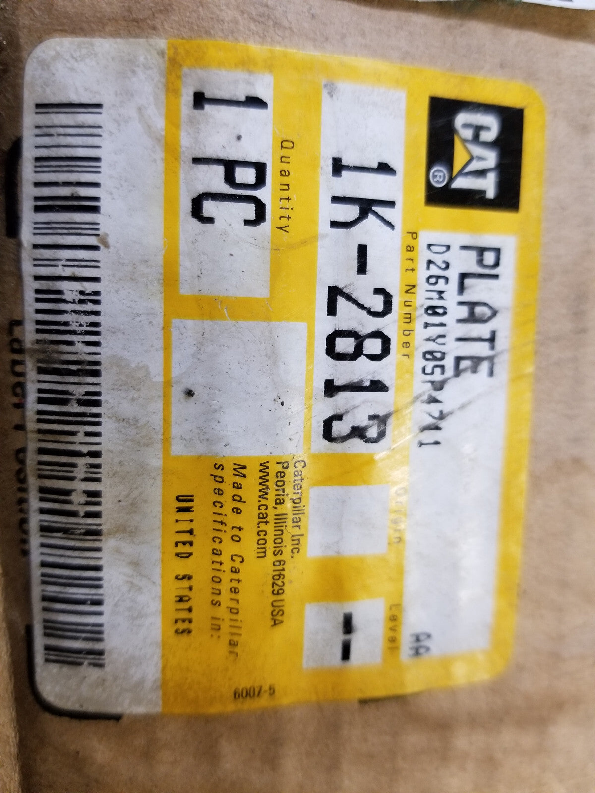 Caterpillar CAT 1K-2813 PLATE 1K2813