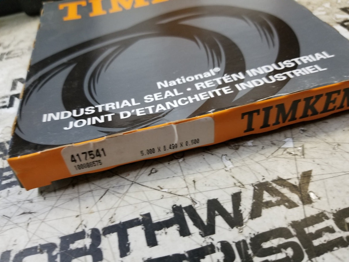 417541 TIMKEN SEAL 5.000 in Shaft Dia., 6.507 in OD, 0.500 in Overall Width