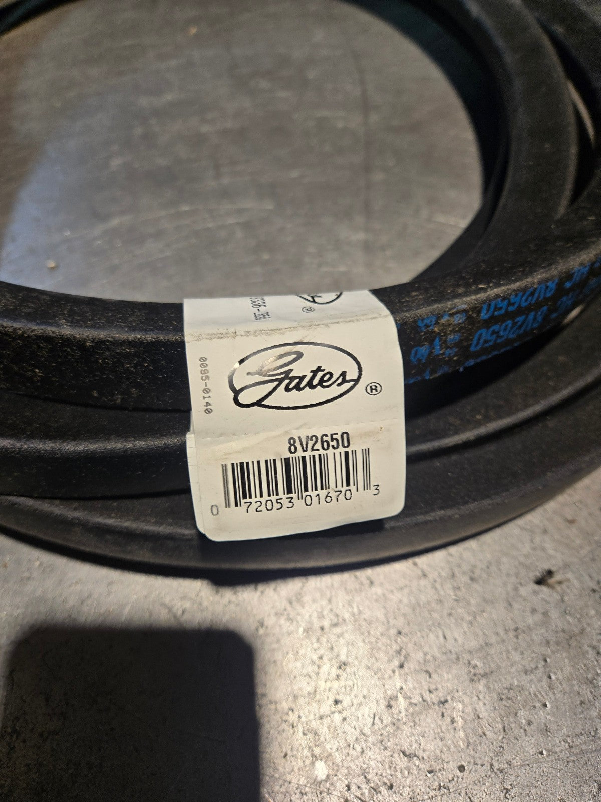 8V2650 GATES Narrow Super HC V-Belt - 8V, 1 in Top Width, 1 Strand, 265 in Nomin