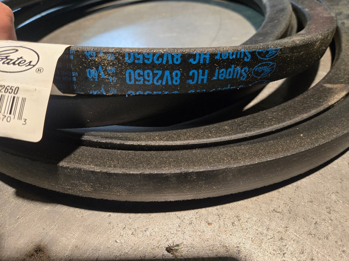 8V2650 GATES Narrow Super HC V-Belt - 8V, 1 in Top Width, 1 Strand, 265 in Nomin