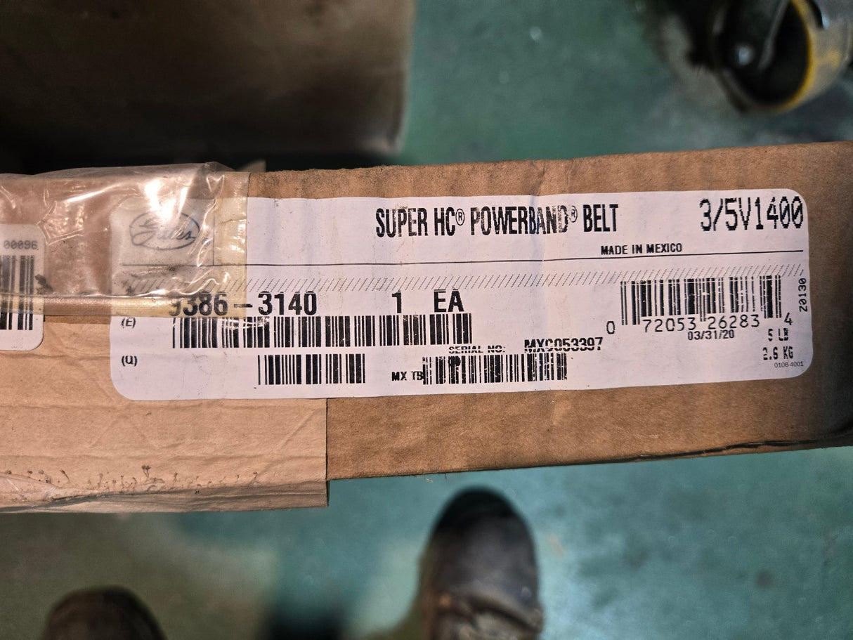 3-5V1400 GATES 9386-3140 SUPER HC POWERBAND 3 STRAND BELT 5/8" TOP WIDTH