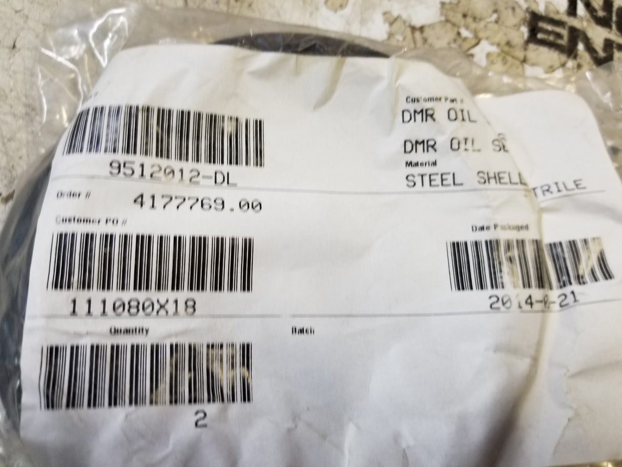 lot of 2 - 9512012-DL 95mm ID x 120mm OD x 12mm Wide Double Lip Oil Seal - DMR