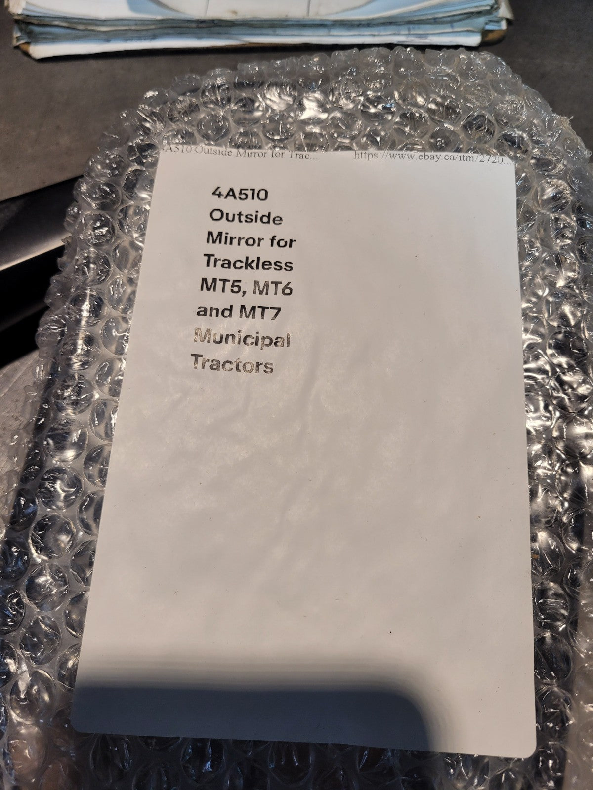 4A510 Outside Mirror for Trackless MT5, MT6 and MT7 Municipal Tractors