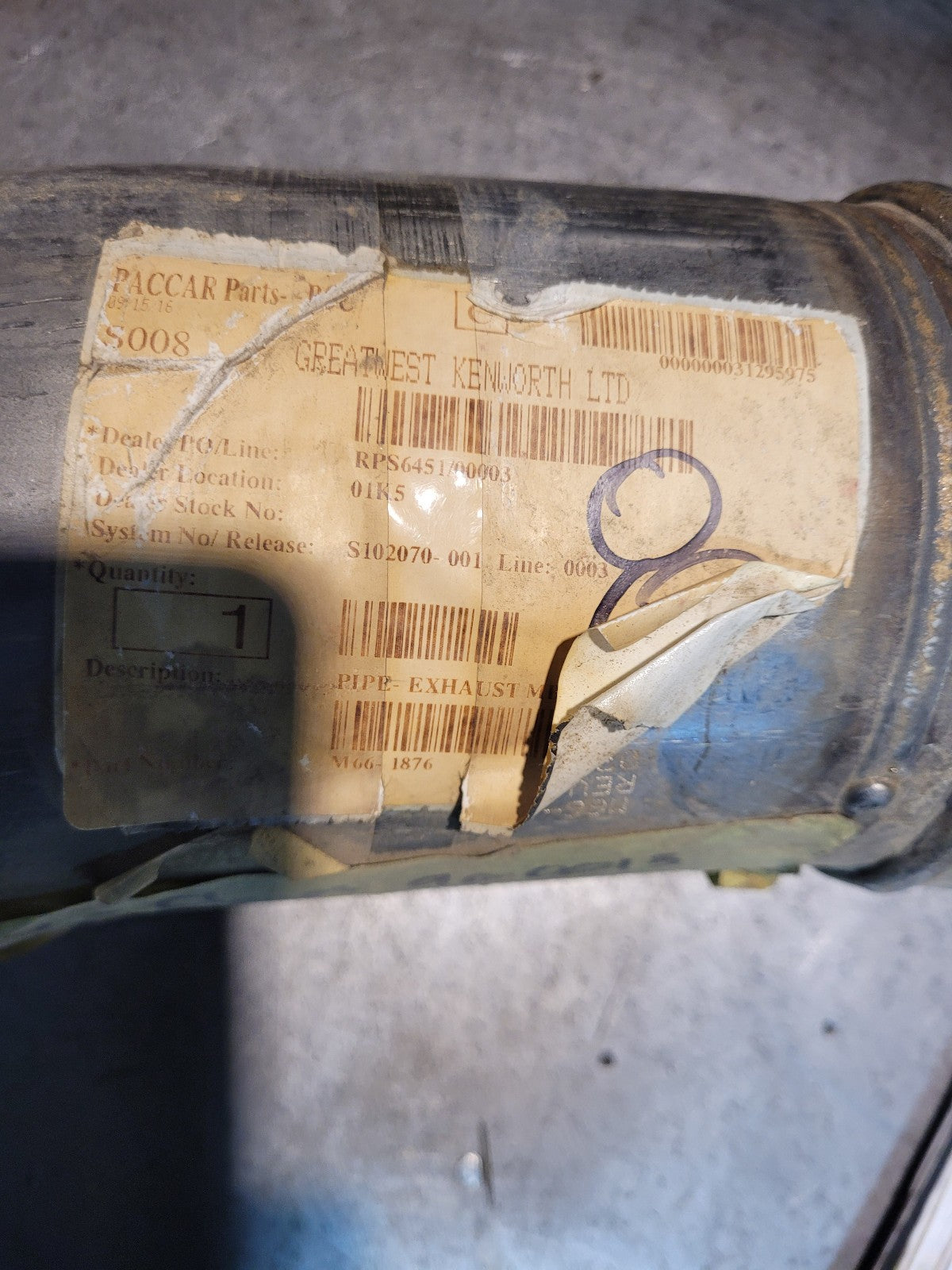 M66-1876 Kenworth Turbo Exhaust Bellows Elbow