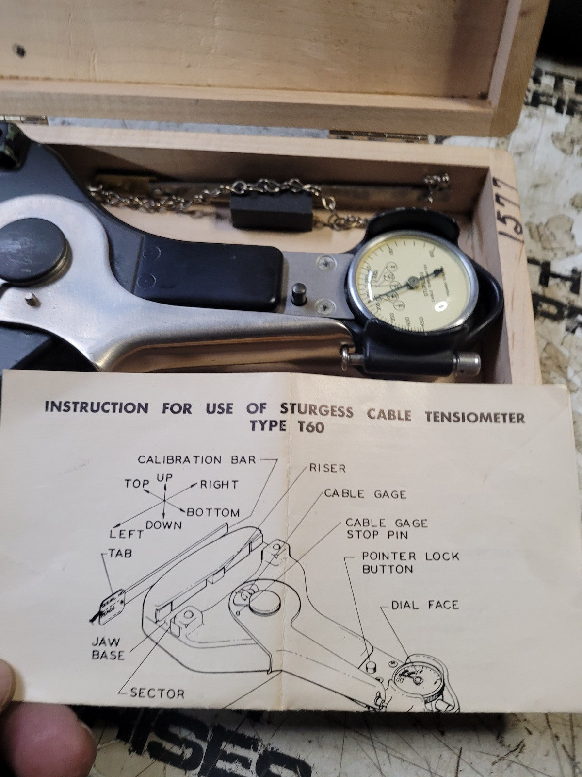 Pacific Scientific T60-1001-C9-1A Aircraft Cable Tensiometer 1/8" to 1/4"