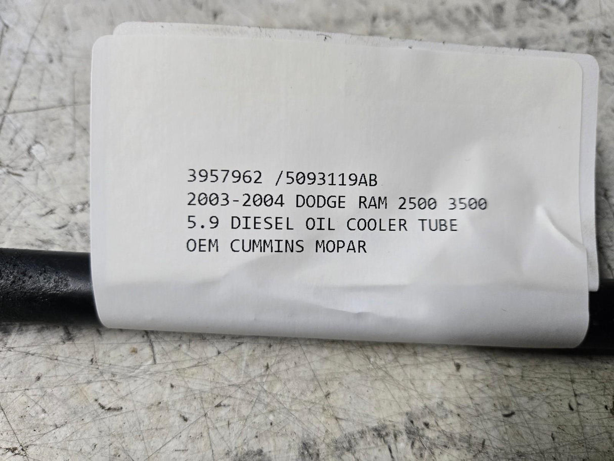 3957962 5.9L CUMMINS COOLANT LINE OIL COOLER TUBE 5093119AB