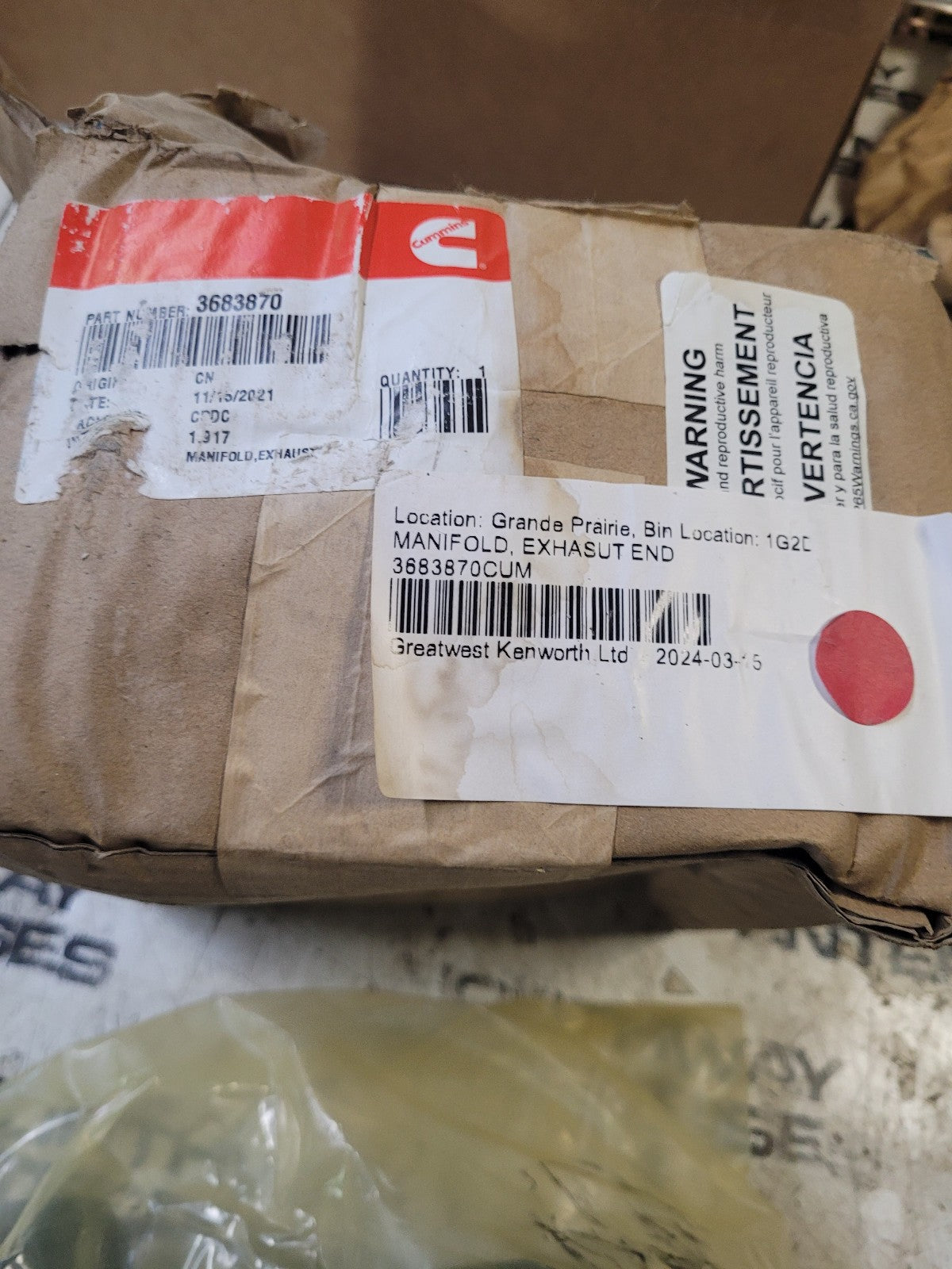 OEM NEW 3683870 CUMMINS EXHAUST MANIFOLD END