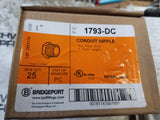 1 BOX 0F 25PC - Bridgeport 1793-DC 1" Extra Long Conduit Nipple