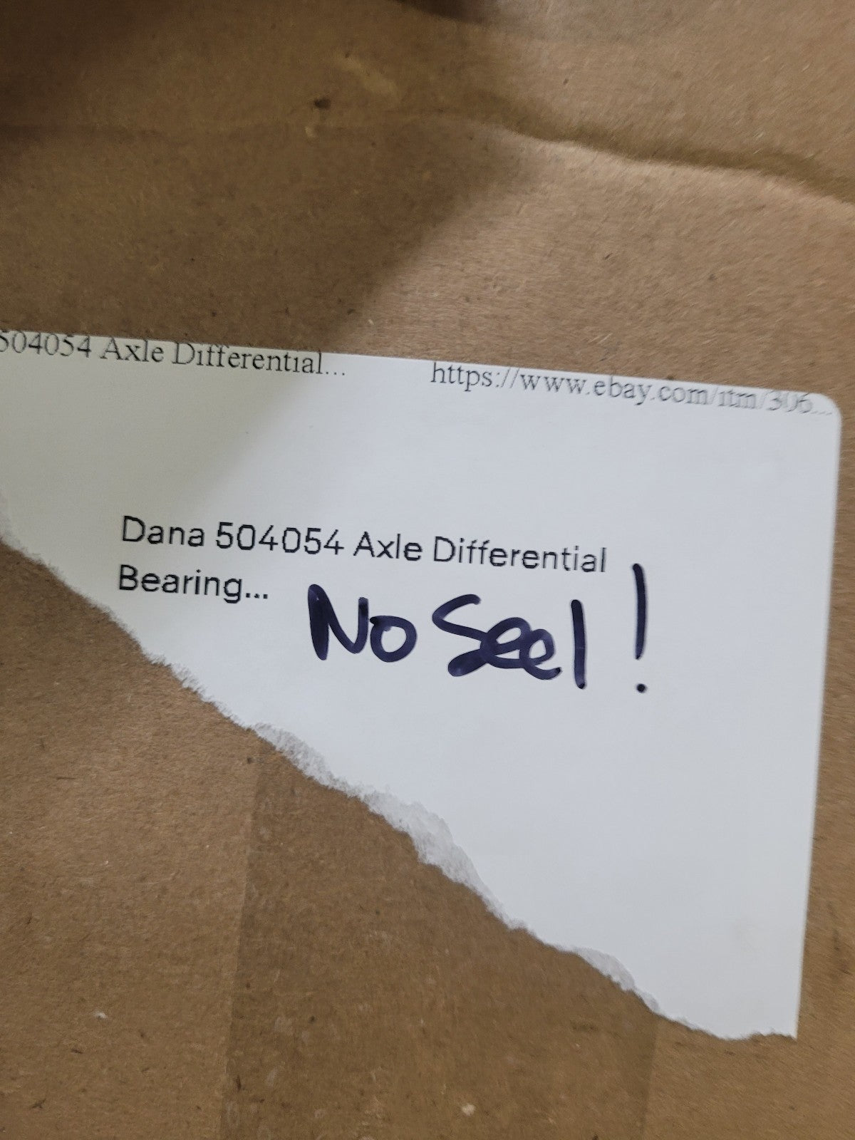Dana 504054 Axle Differential Bearing And Seal Kit Tapered Roller **MISSING SEAL