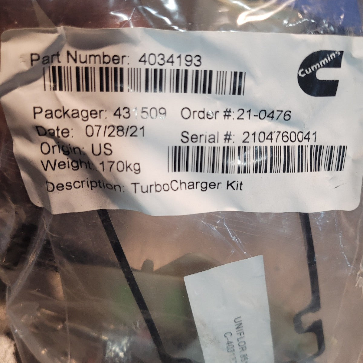 4034193 OEM Genuine Cummins Electronic VGT Turbo Actuator Install Kit ...