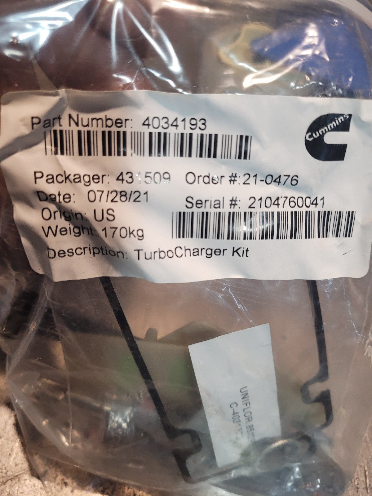 4034193 OEM Genuine Cummins Electronic VGT Turbo Actuator Install Kit