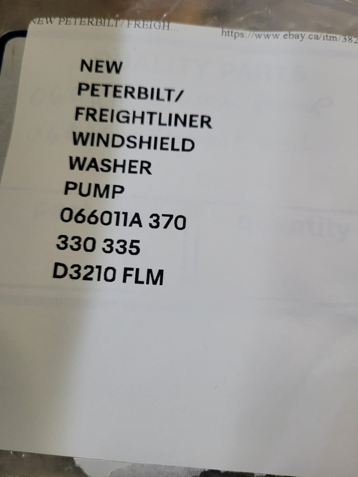 Windshield Washer Squirter Pump Compatible With PETERBILT 066011A 370 330 335 Se