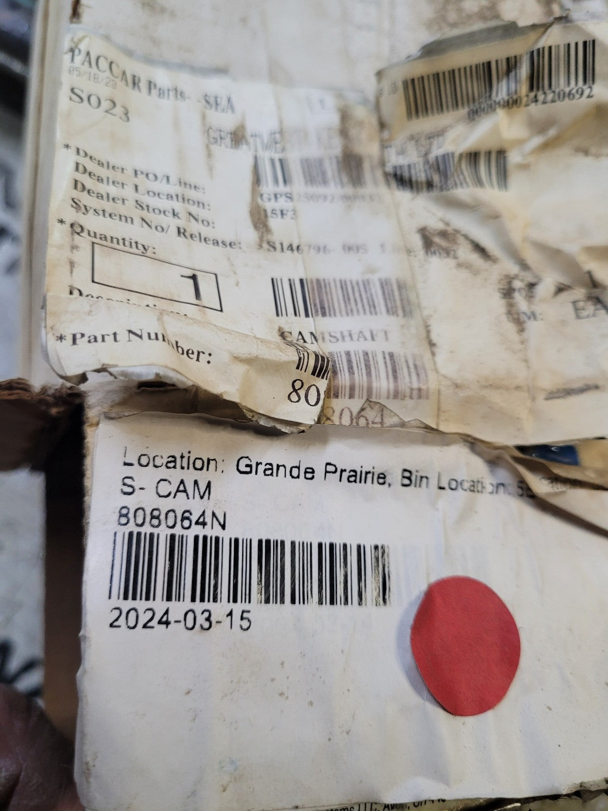 808064N AIR BRAKE S CAMSHAFT PACCAR
