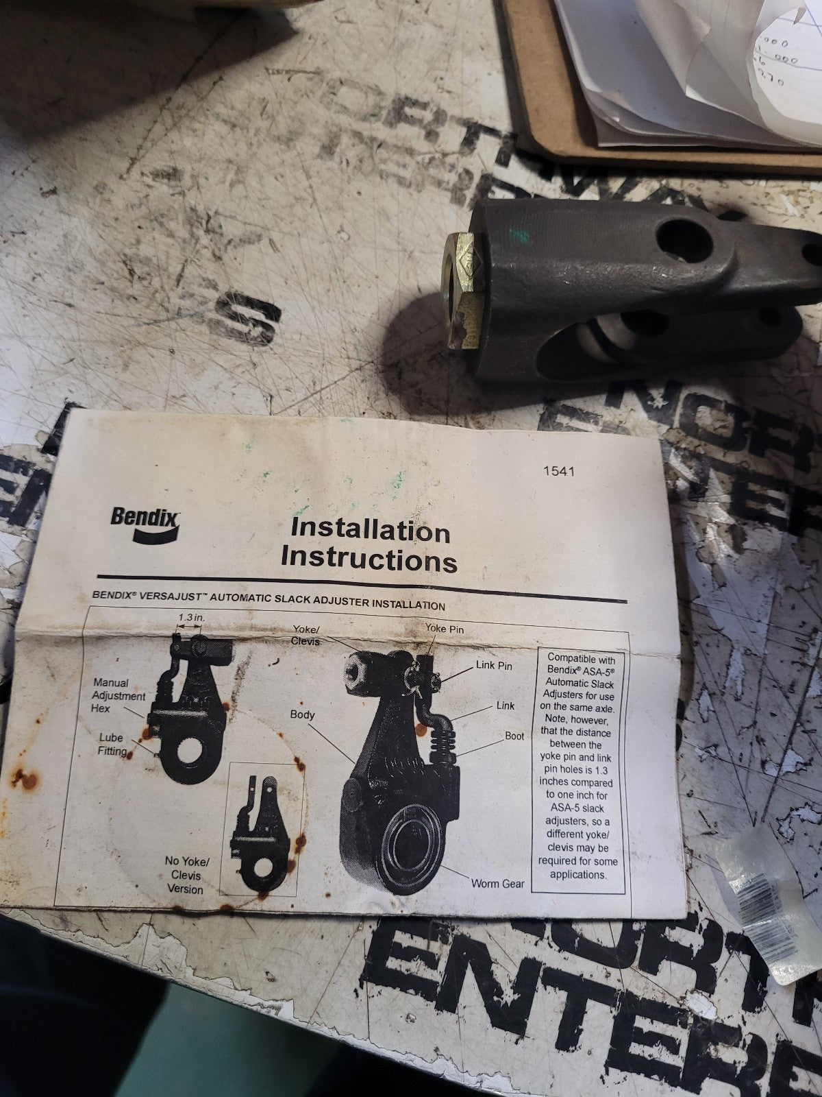 MISSING PINS BENDIX K041870 10 Spline 5.5" Automatic slack adjuster