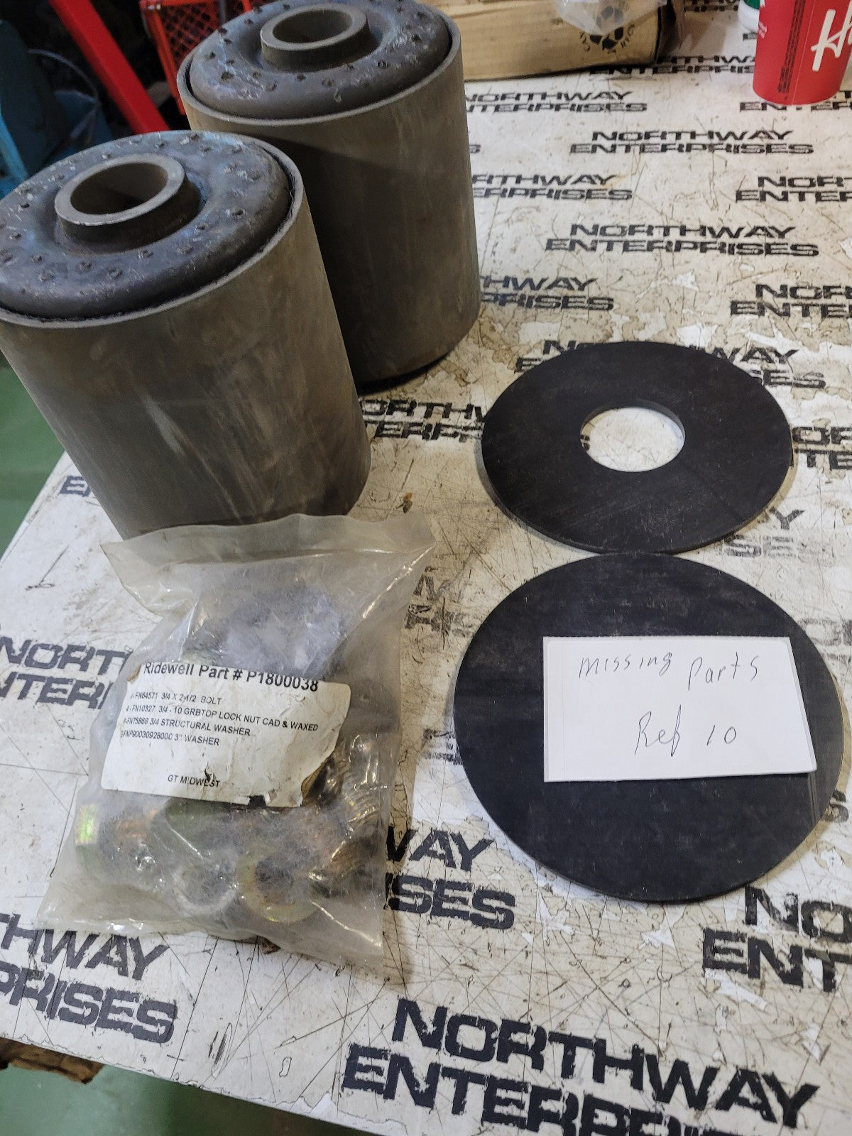 Ridewell 6040029 Bushing Kit REF10 BOLTS MISSING