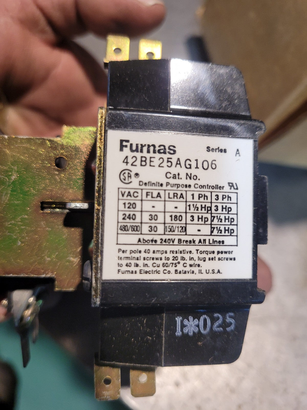 NEW 42BE25AG106 FURNAS MAGNETIC CONTACTOR  4 POLE 30A RATING 208-240V