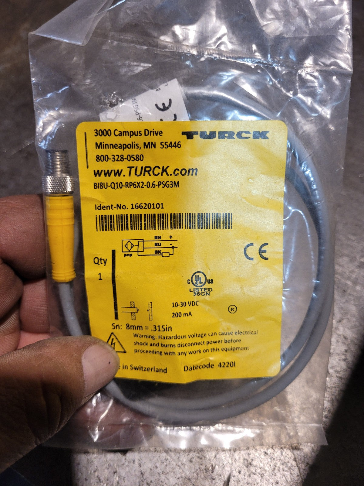 Turck BI8U-Q10-RP6X2-0.6PSG3M INDUCTIVE SENSOR