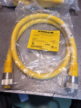 Turck RSM RKM 66-1M Cordset, 7/8-16UN Male Straight to Female Str, 6 Wire, 1m,