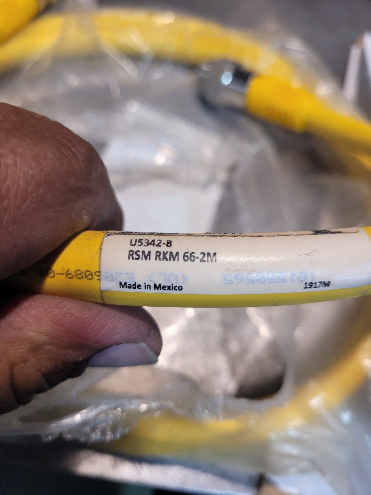 Turck RSM RKM 66-2M Cordset, 7/8-16UN Male Straight to Female Str, 6 Wire, 2m