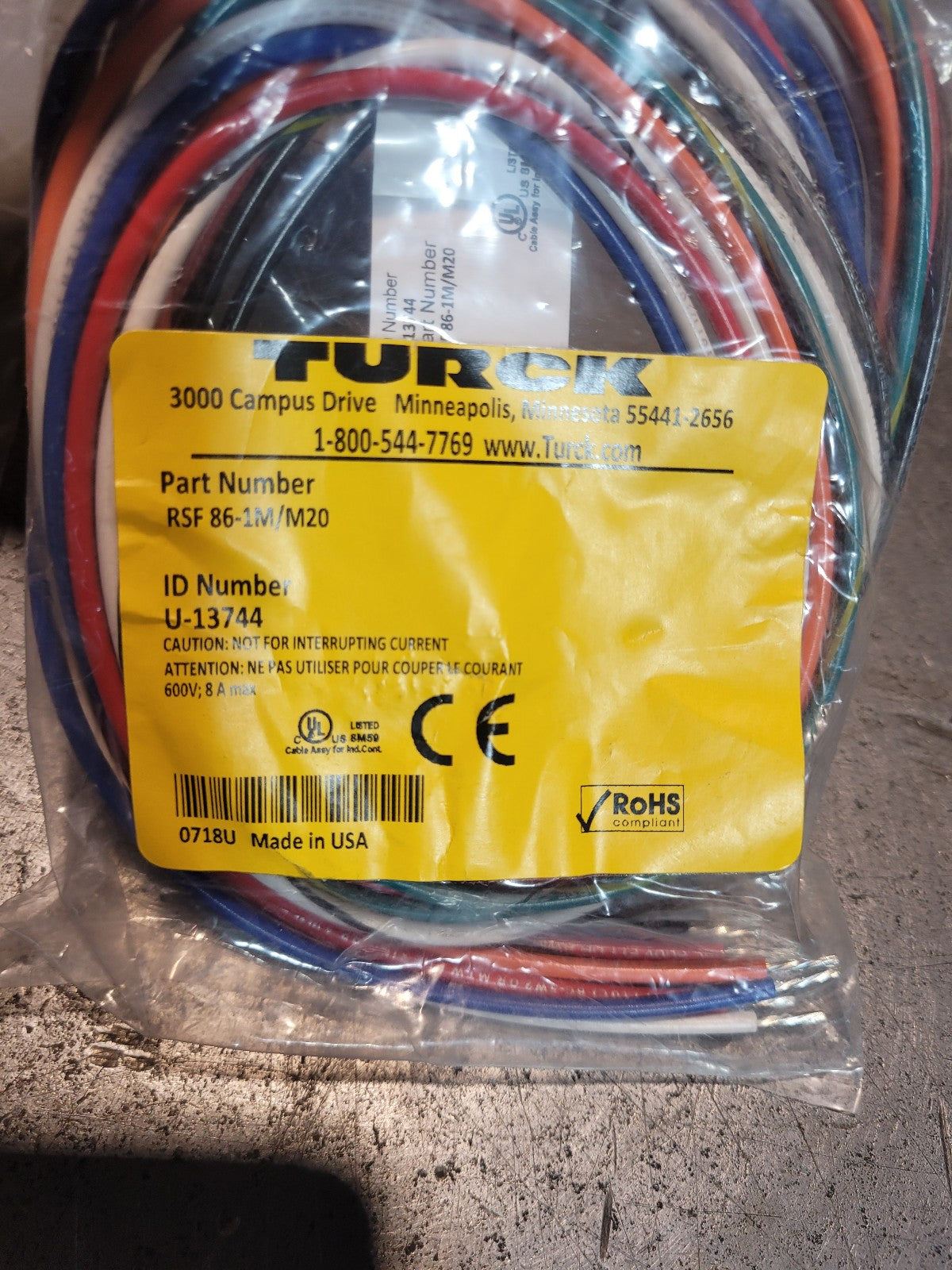Turck RSF 86-1M/M20 Connector, RSF 86-1M/M20, U-13744
