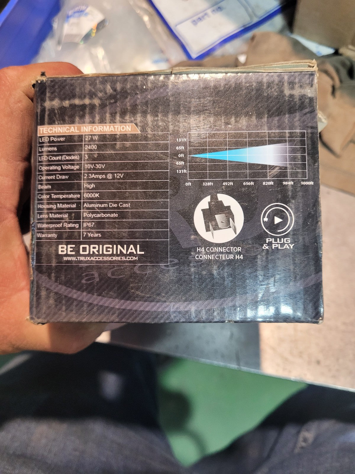 Trux Accessories TLED-H11 4" x 6" LED Projector Headlight - High Beam - Heated