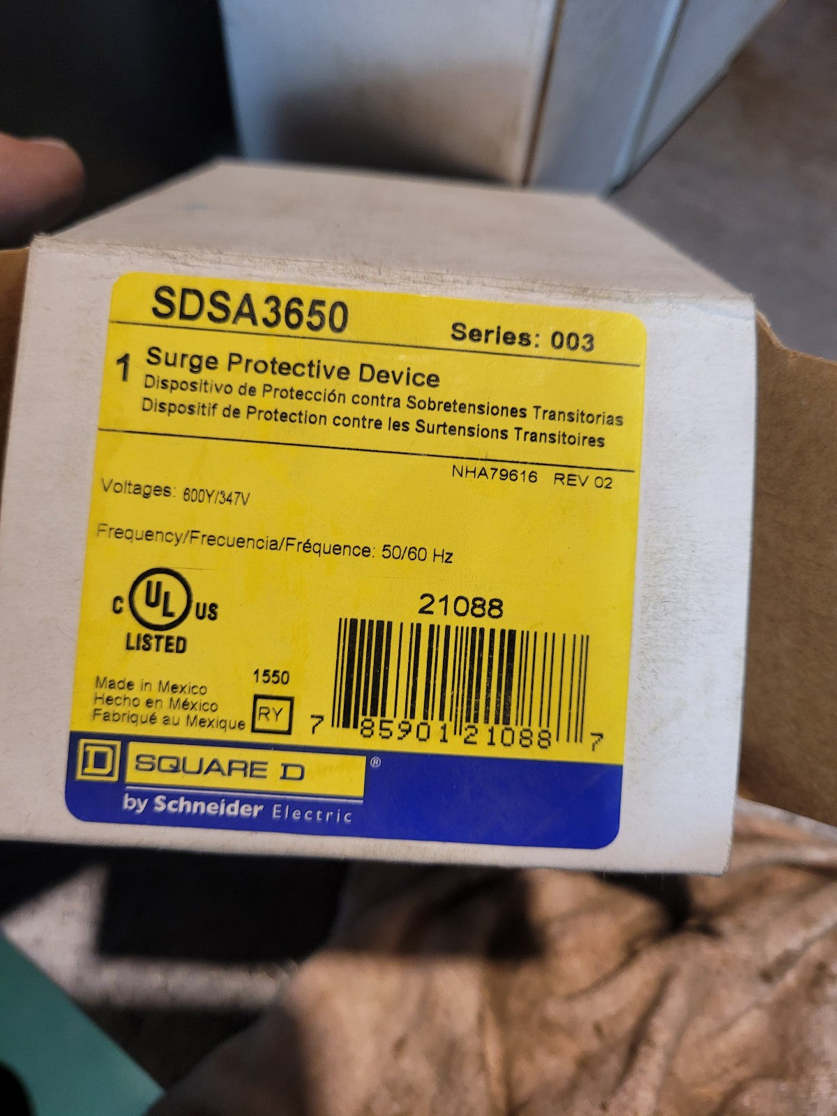 NEW SQUARE D SDSA3650 650VAC SECONDARY SURGE ARRESTER