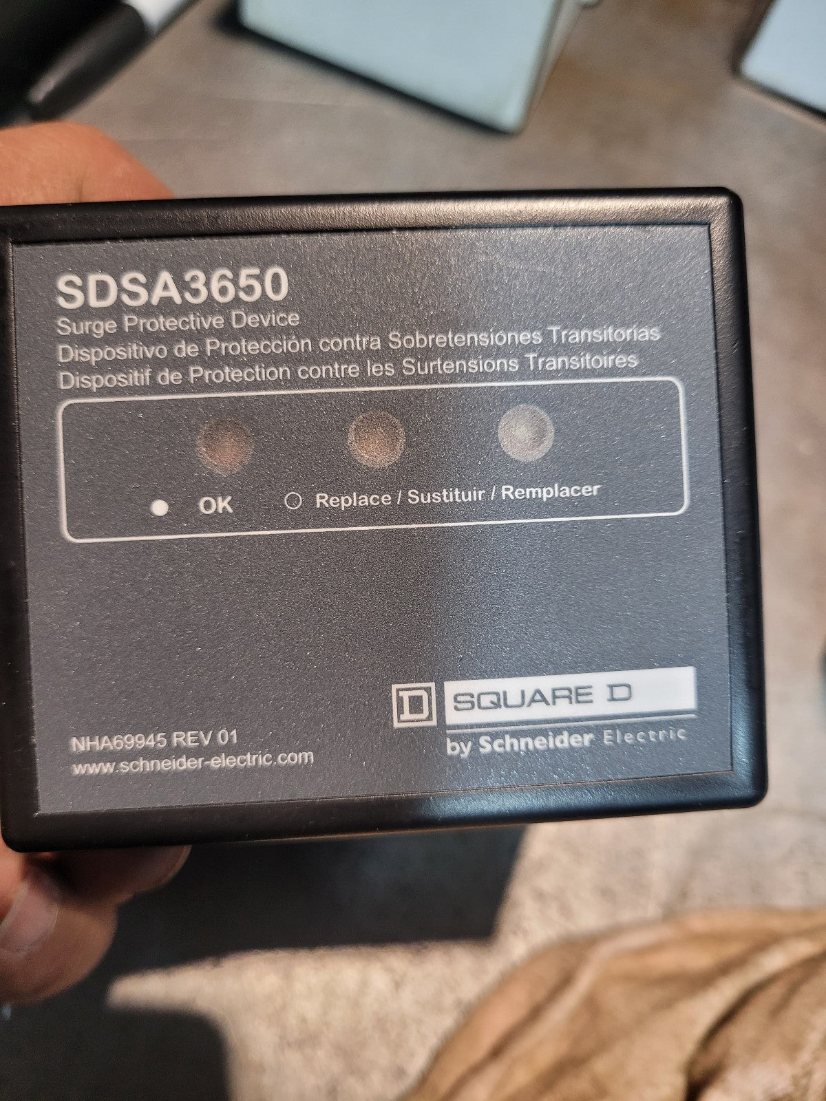 NEW SQUARE D SDSA3650 650VAC SECONDARY SURGE ARRESTER