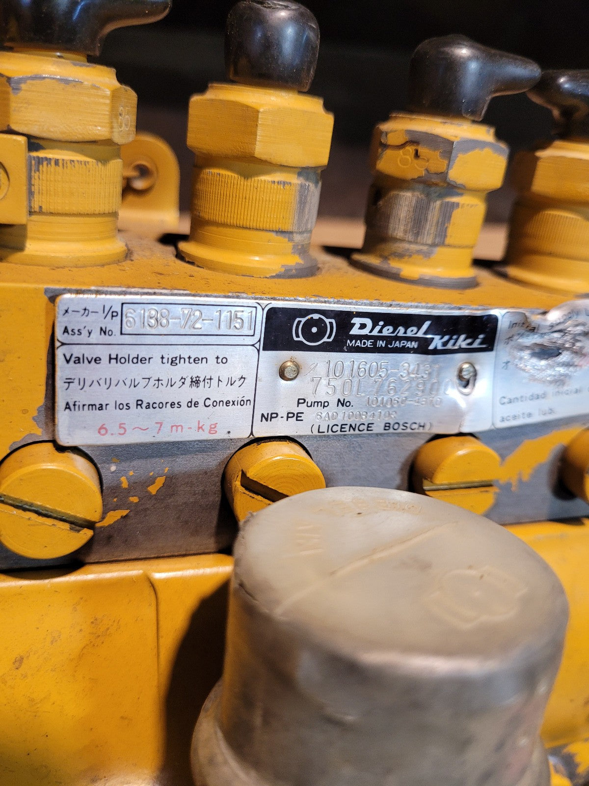 DIESEL KIKI  ASSY NO 6138 101605-3431 7501 762900 101060-4870 INJECTION PUMP