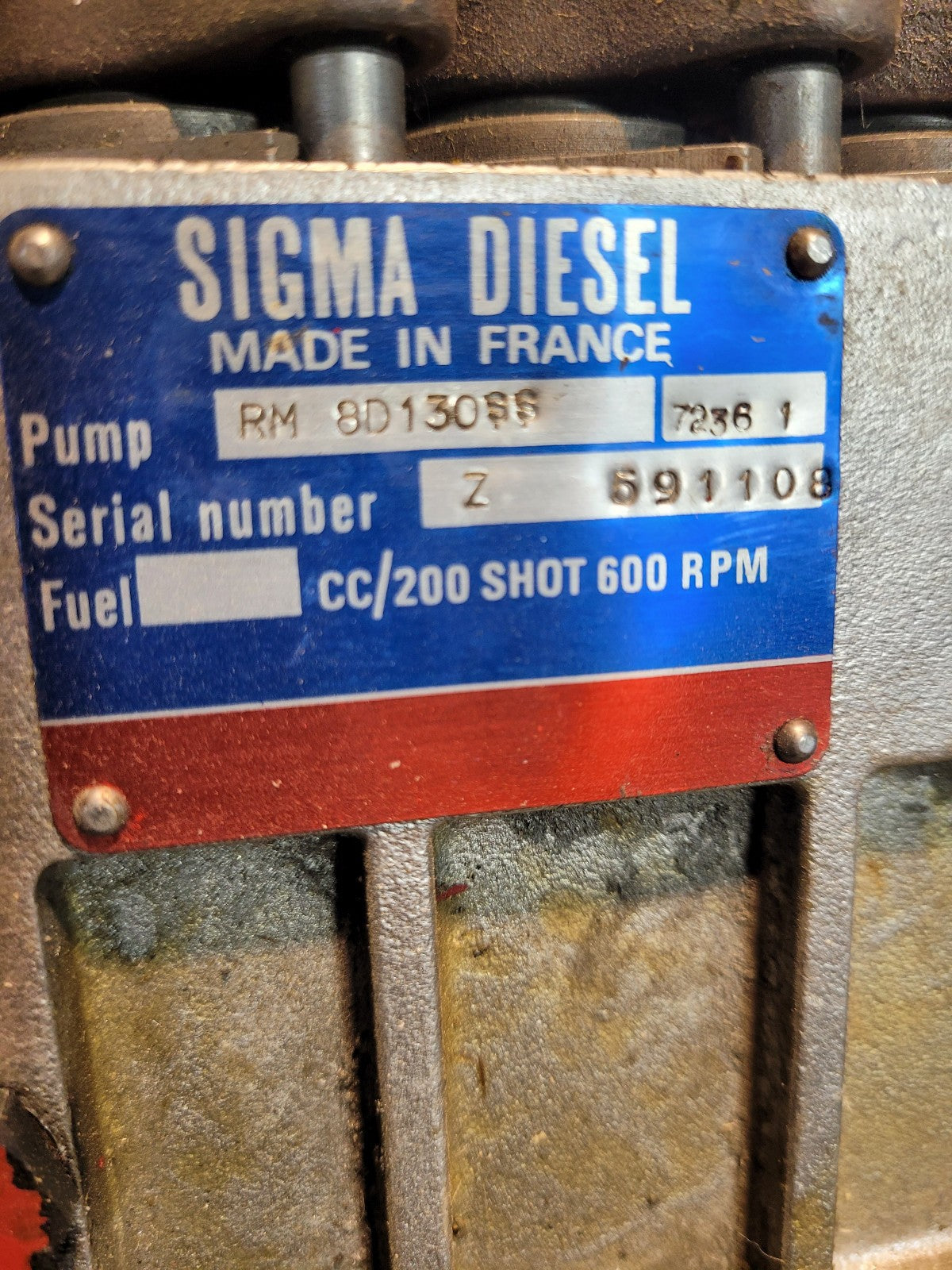 Sigma Diesel Injection Pump RM 8D130ss 7236 1