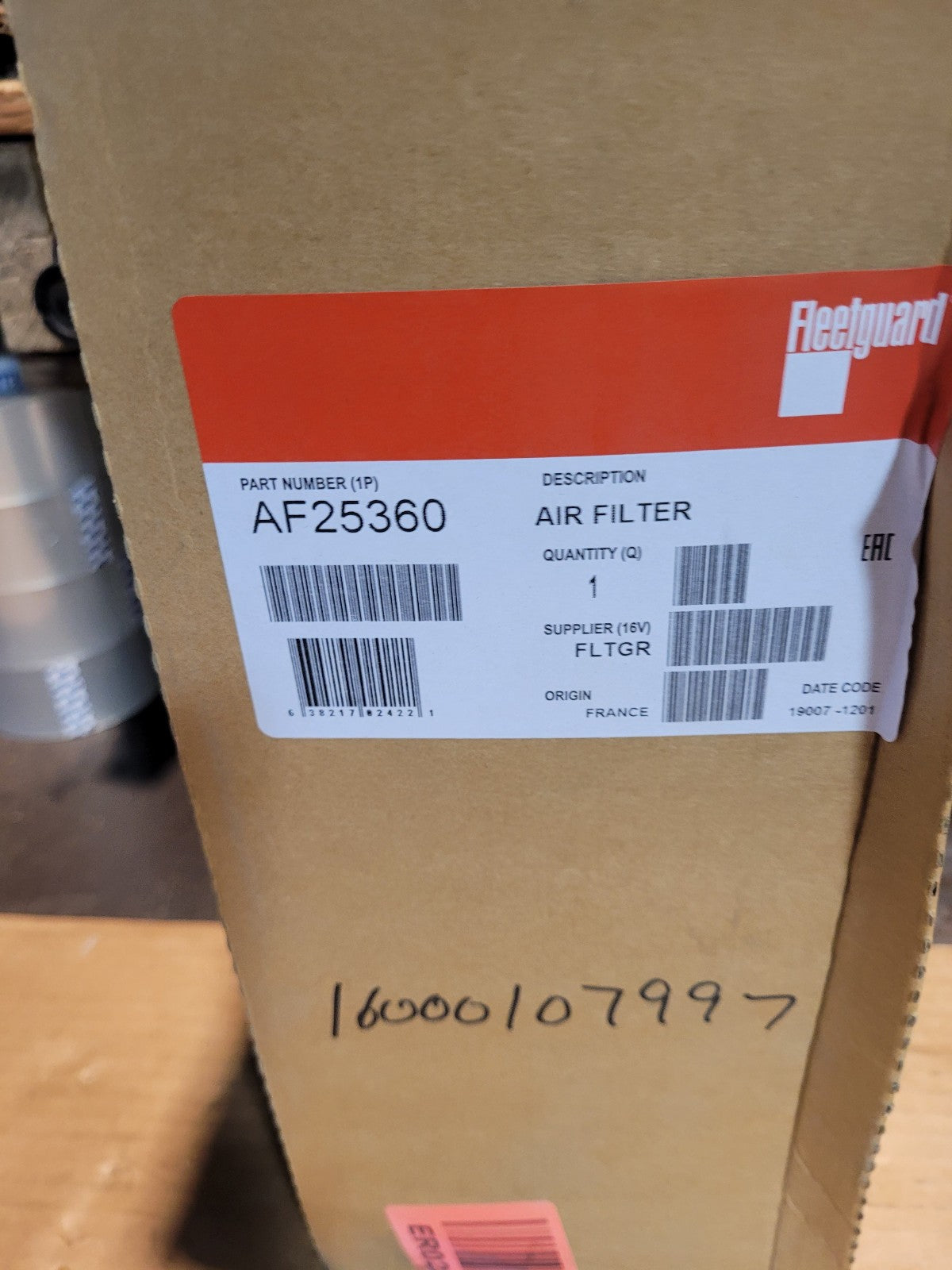 AF25360 FLEETGUARD AIR FILTER CROSS RS3722 RE51630 P538456
