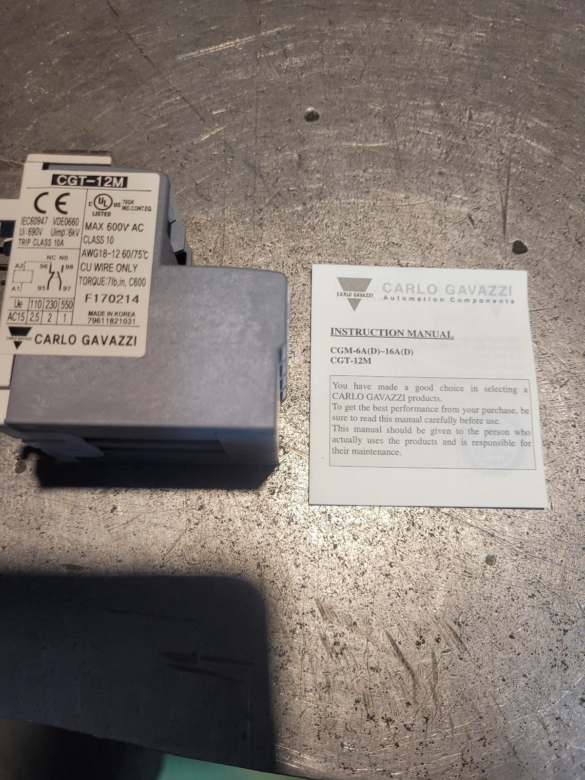 CARLO GAVAZZI CGT-12M-9 / CGT12M9 OVERLOAD RELAY 9A