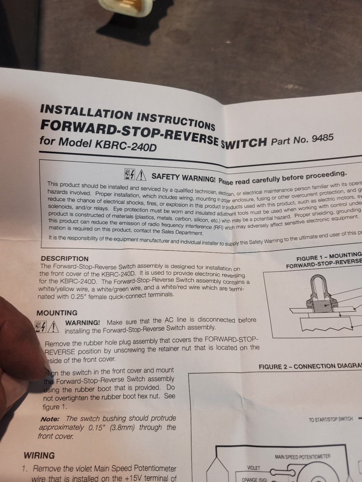 9485, KBRC Forward/Reverse Switch Kit