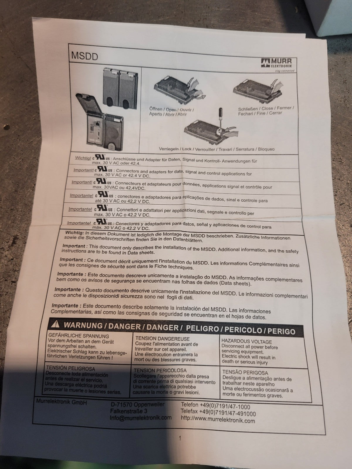 NEW 4000-68000-0970000 MURR FRONT PANEL INTERFACE