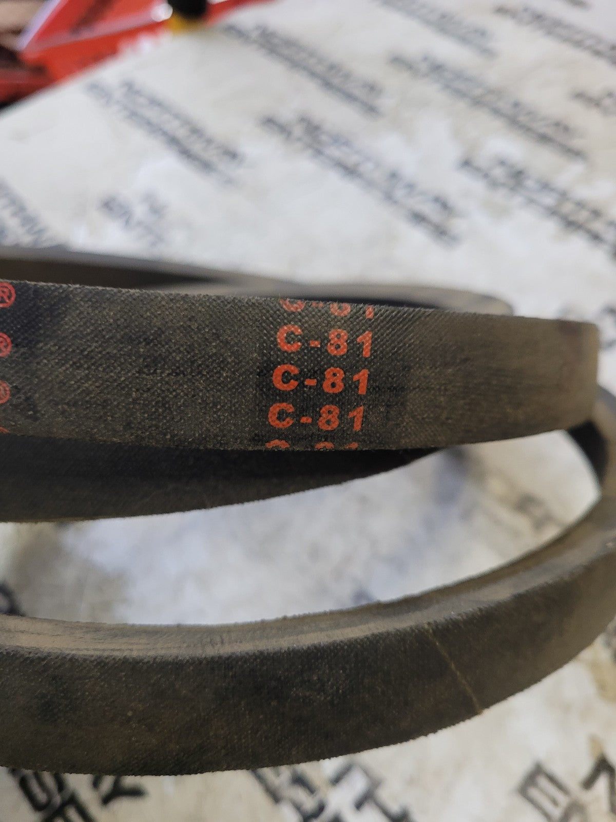 C81 V Belt, 7/8" x 85" OC, Rubber, C Type