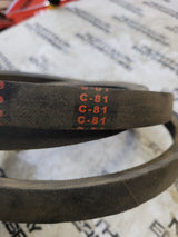 C81 V Belt, 7/8" x 85" OC, Rubber, C Type
