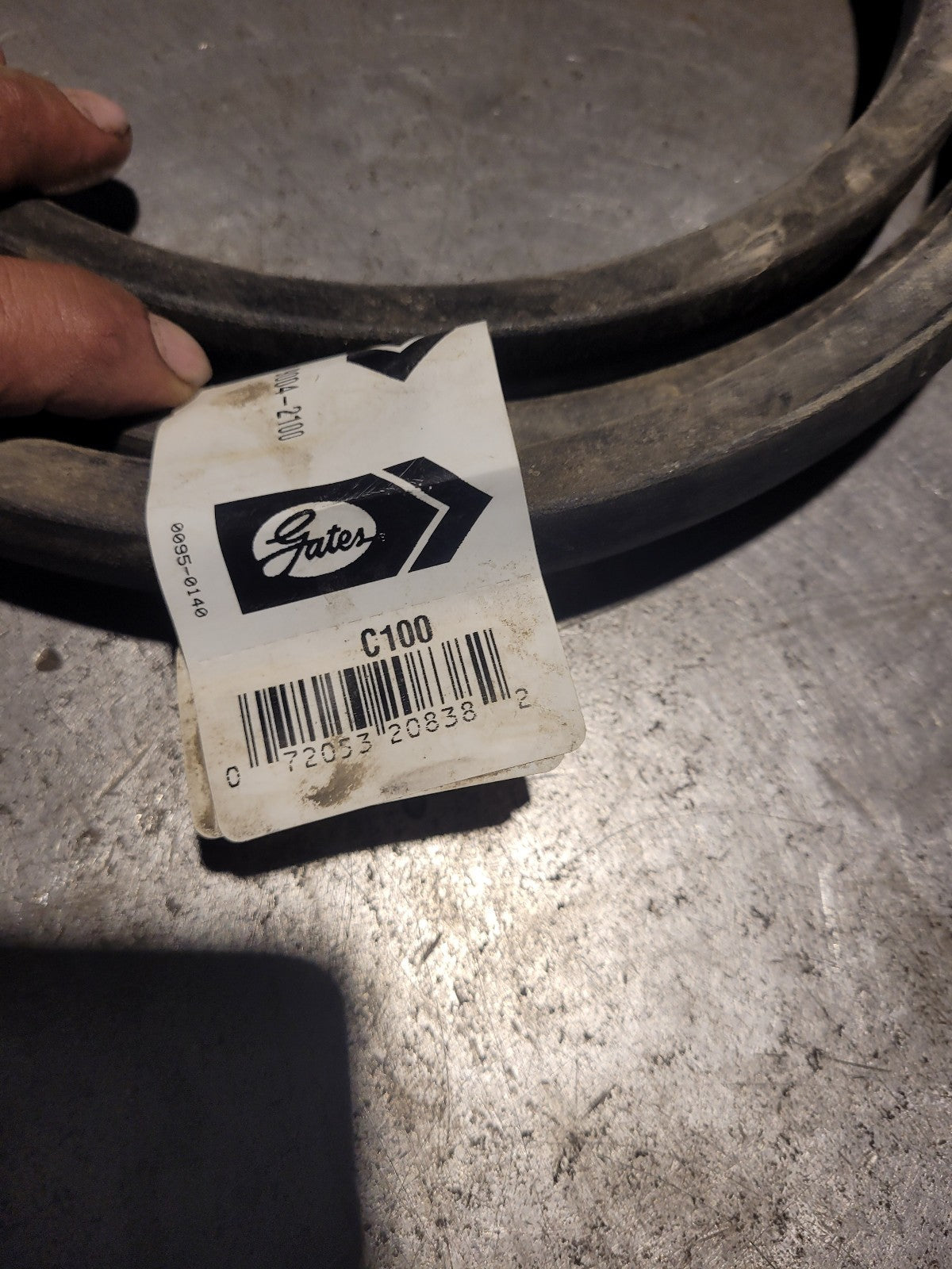 New C100 GATES BELT 7/8 in Top Width, 1 Strand, 104 in