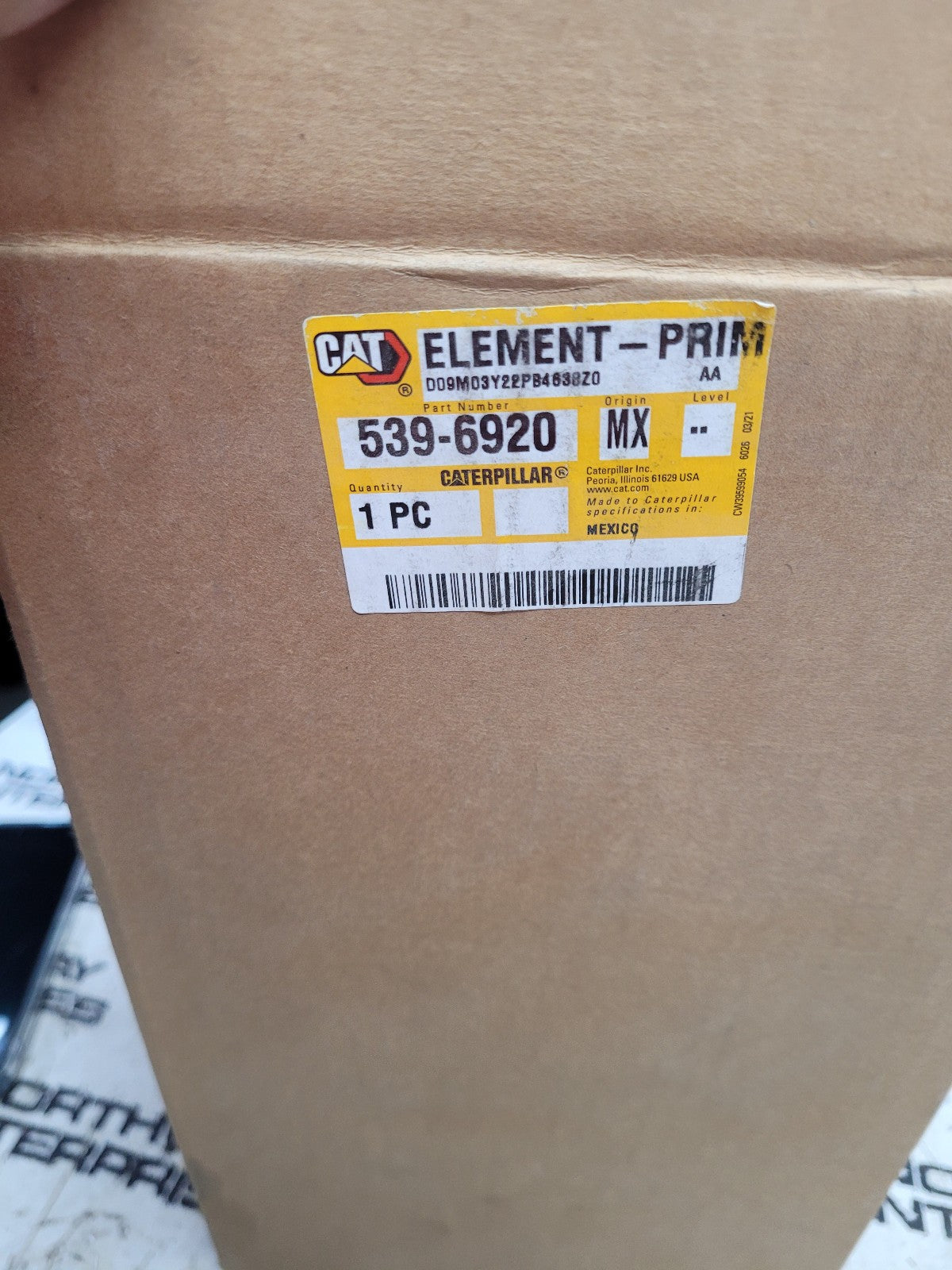 Genuine Cat 539-6920 Primary Air Filter Element 5396920 In Cat Box