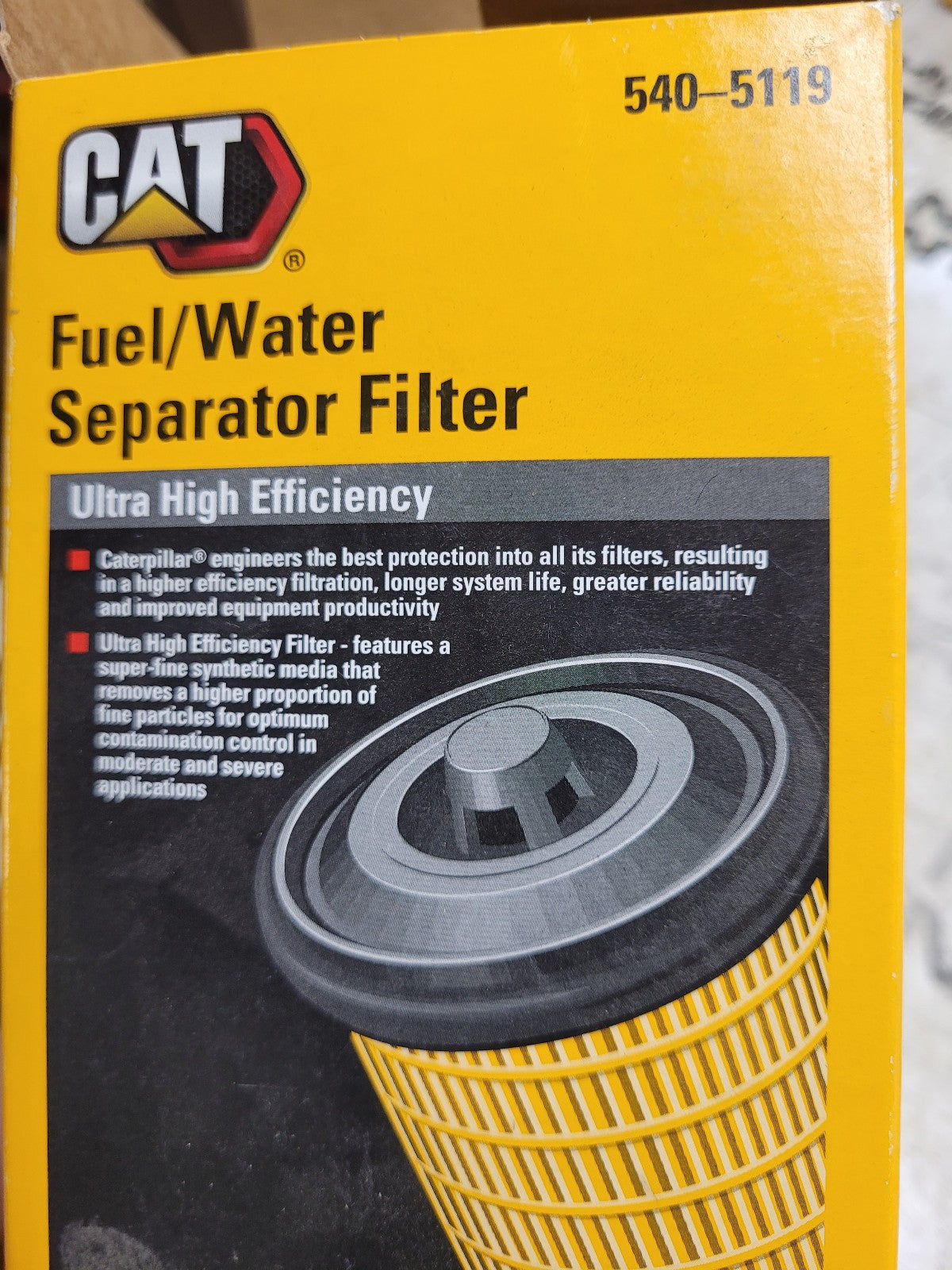 Genuine Cat 540-5119 Caterpillar Fuel Filter In oem Box 5405119